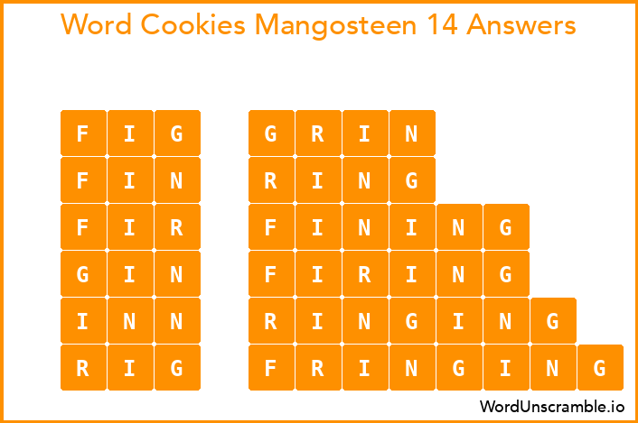 Word Cookies Mangosteen 14 Answers