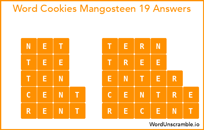 Word Cookies Mangosteen 19 Answers