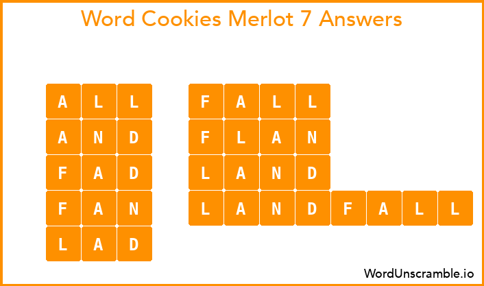 Word Cookies Merlot 7 Answers