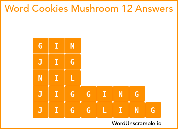 Word Cookies Mushroom 12 Answers