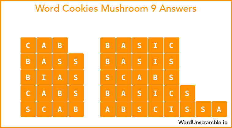 Word Cookies Mushroom 9 Answers