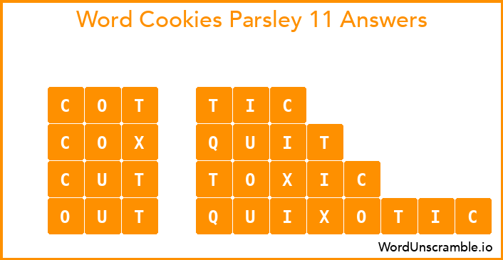 Word Cookies Parsley 11 Answers