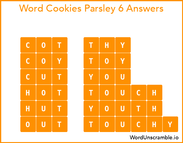 Word Cookies Parsley 6 Answers