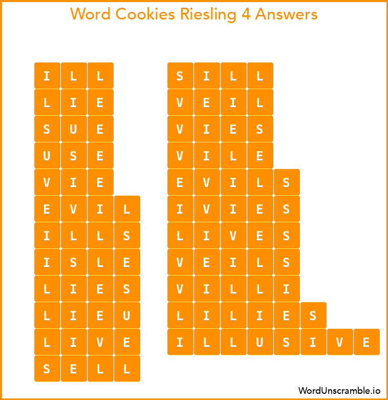 Word Cookies Riesling 4 Answers