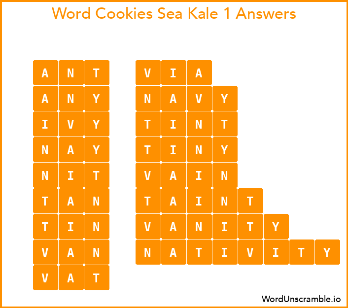Word Cookies Sea Kale 1 Answers