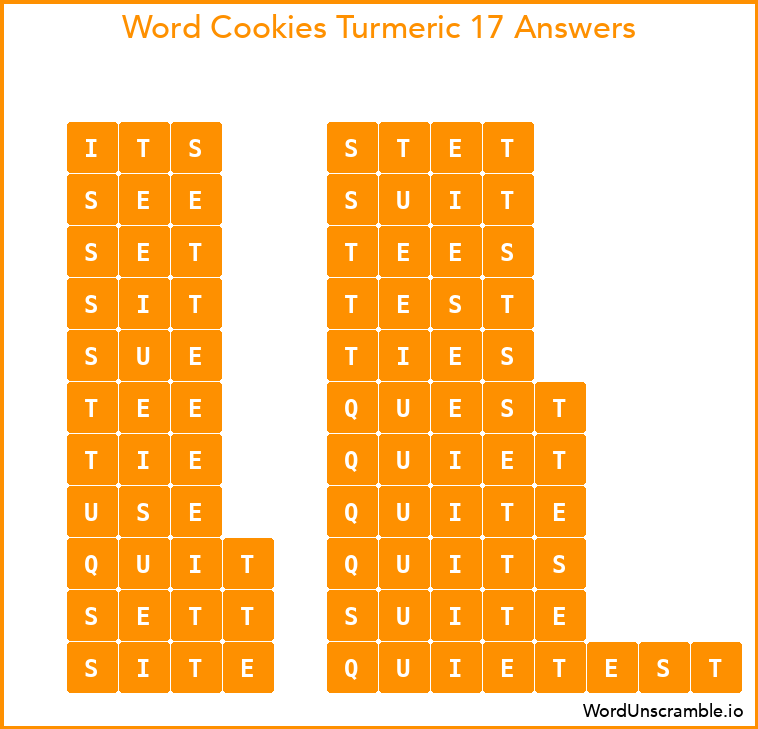 Word Cookies Turmeric 17 Answers