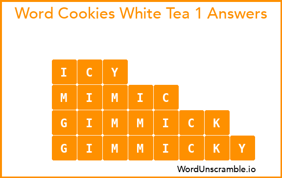 Word Cookies White Tea 1 Answers