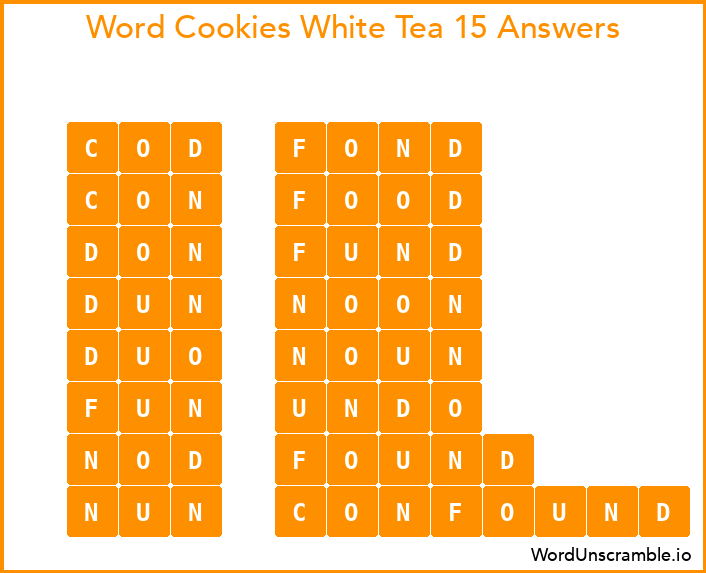 Word Cookies White Tea 15 Answers