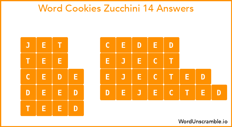Word Cookies Zucchini 14 Answers