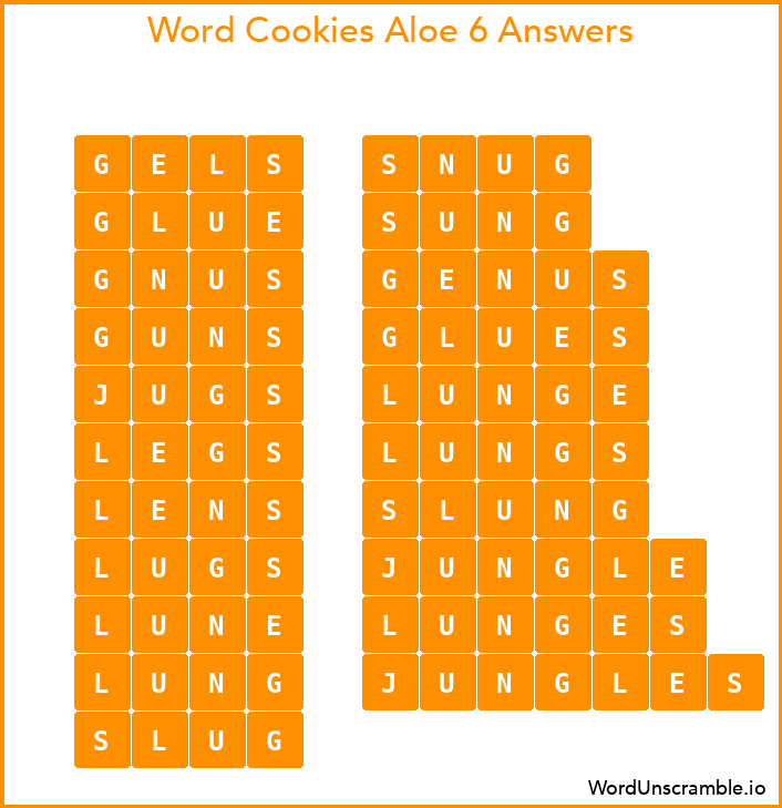 Word Cookies Aloe 6 Answers