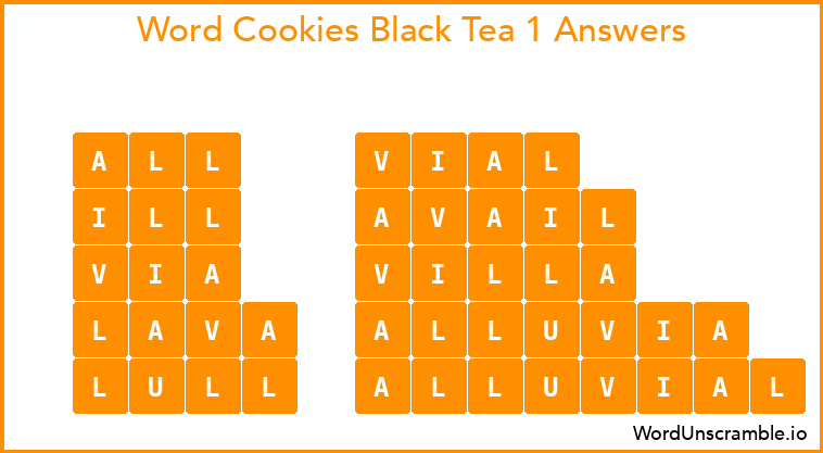Word Cookies Black Tea 1 Answers