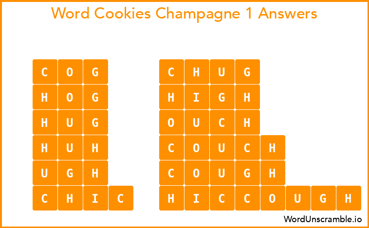 Word Cookies Champagne 1 Answers