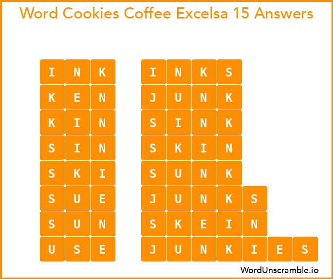 Word Cookies Coffee Excelsa 15 Answers