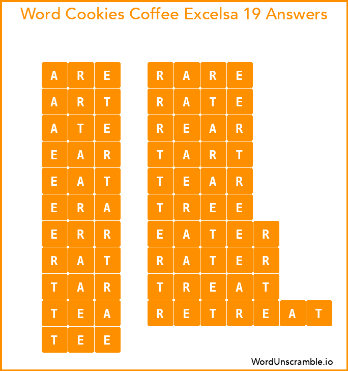 Word Cookies Coffee Excelsa 19 Answers