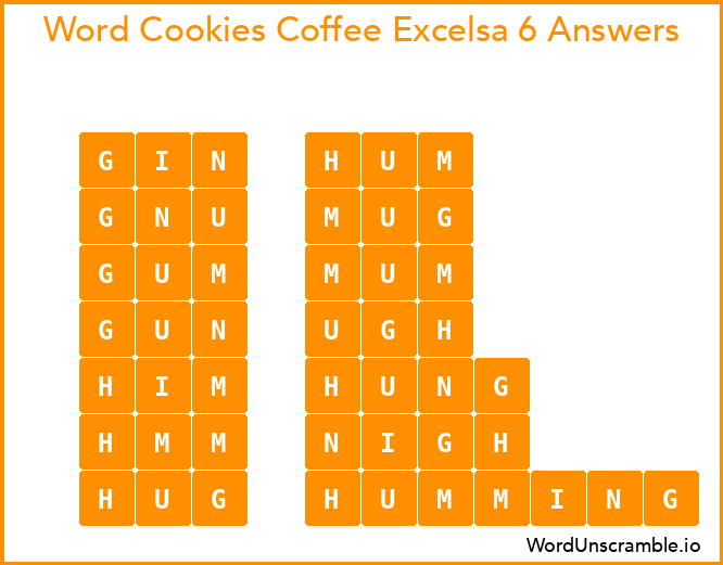 Word Cookies Coffee Excelsa 6 Answers