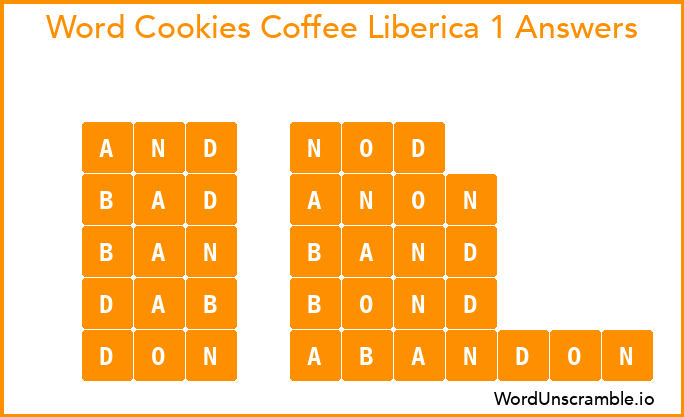 Word Cookies Coffee Liberica 1 Answers