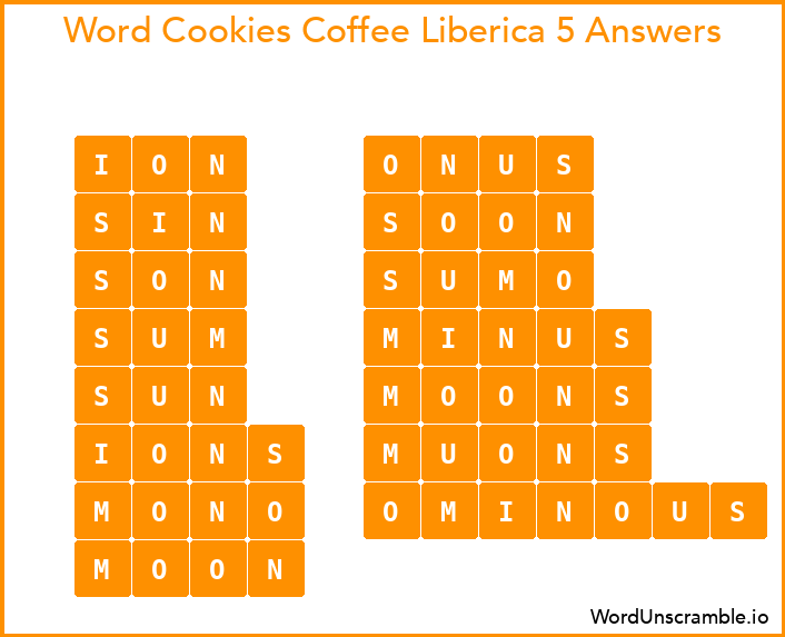 Word Cookies Coffee Liberica 5 Answers