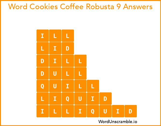 Word Cookies Coffee Robusta 9 Answers