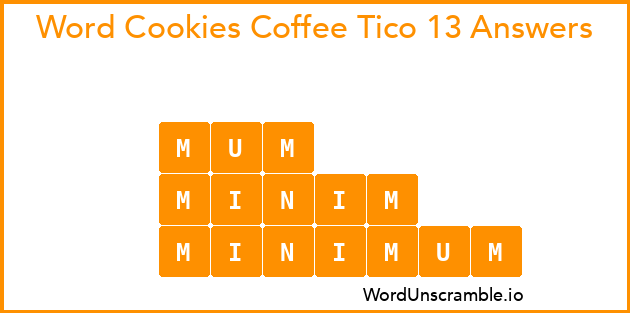 Word Cookies Coffee Tico 13 Answers