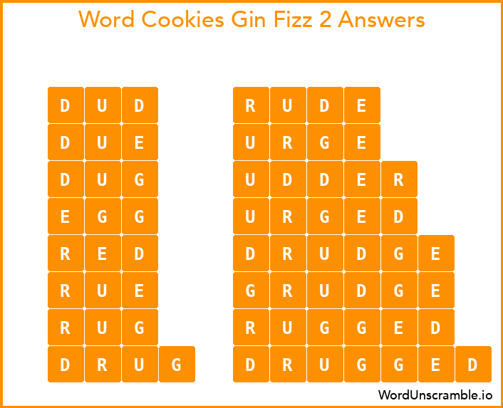 Word Cookies Gin Fizz 2 Answers