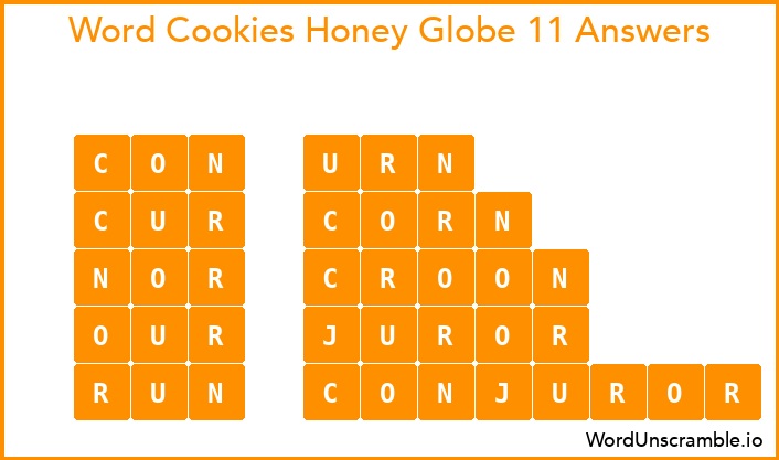 Word Cookies Honey Globe 11 Answers