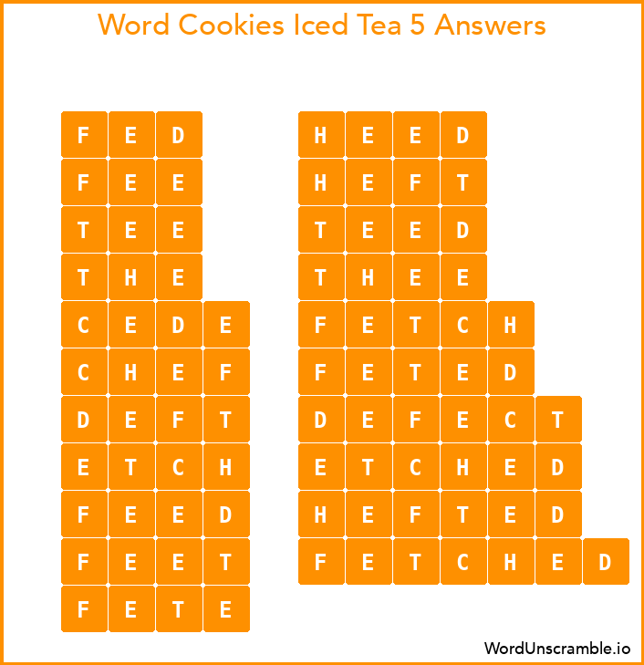 Word Cookies Iced Tea 5 Answers