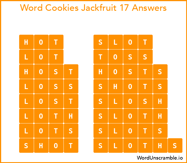 Word Cookies Jackfruit 17 Answers