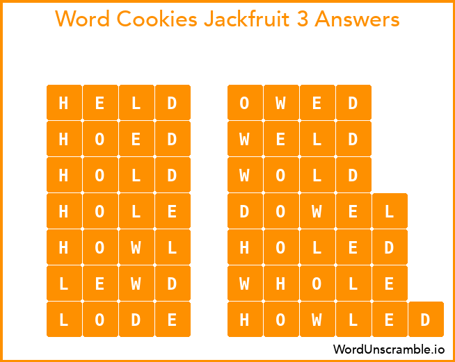 Word Cookies Jackfruit 3 Answers