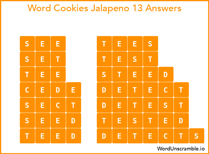 Word Cookies Jalapeno 13 Answers
