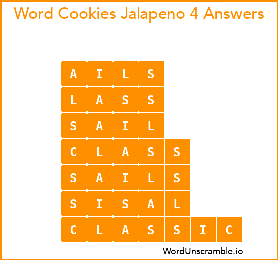 Word Cookies Jalapeno 4 Answers