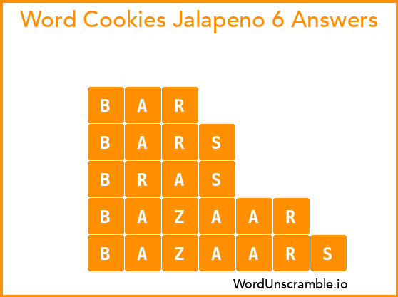 Word Cookies Jalapeno 6 Answers