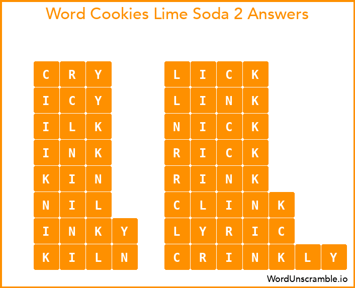 Word Cookies Lime Soda 2 Answers