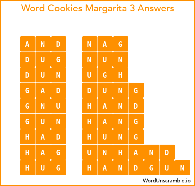 Word Cookies Margarita 3 Answers