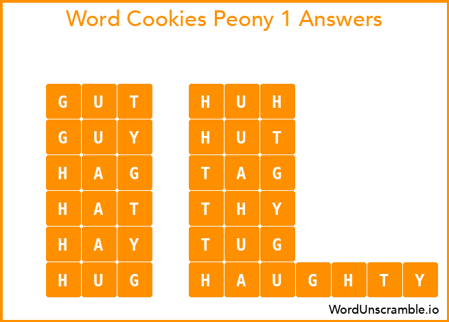 Word Cookies Peony 1 Answers