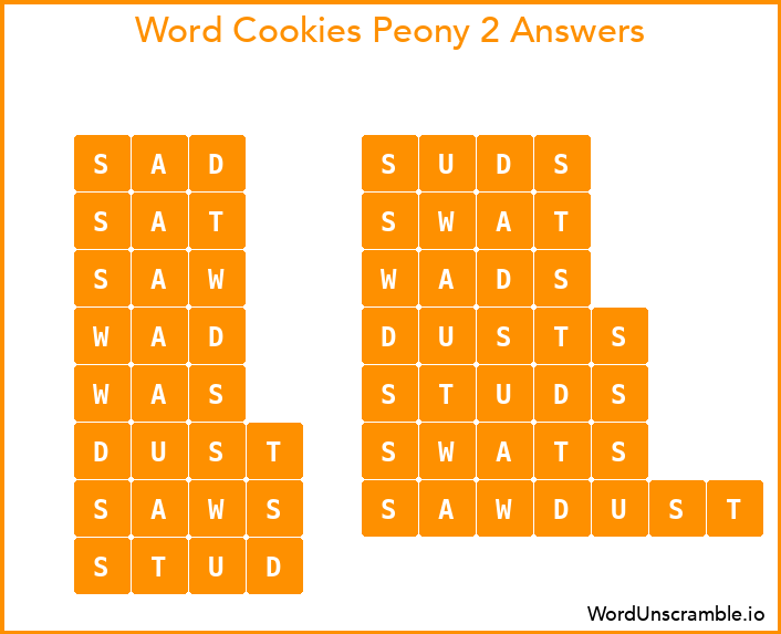 Word Cookies Peony 2 Answers