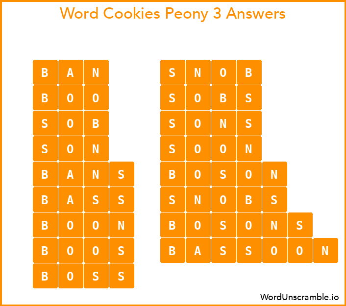 Word Cookies Peony 3 Answers