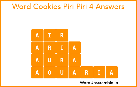 Word Cookies Piri Piri 4 Answers
