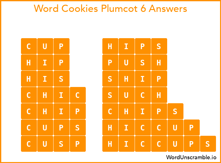 Word Cookies Plumcot 6 Answers