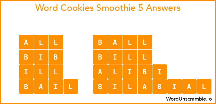 Word Cookies Smoothie 5 Answers