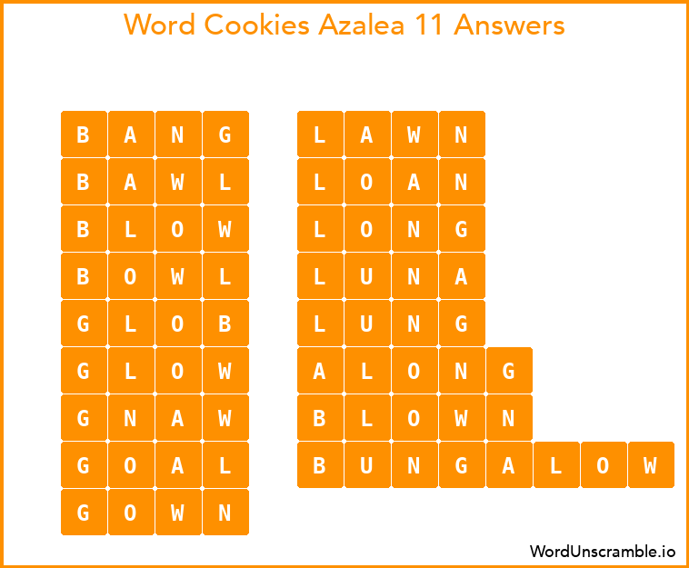 Word Cookies Azalea 11 Answers