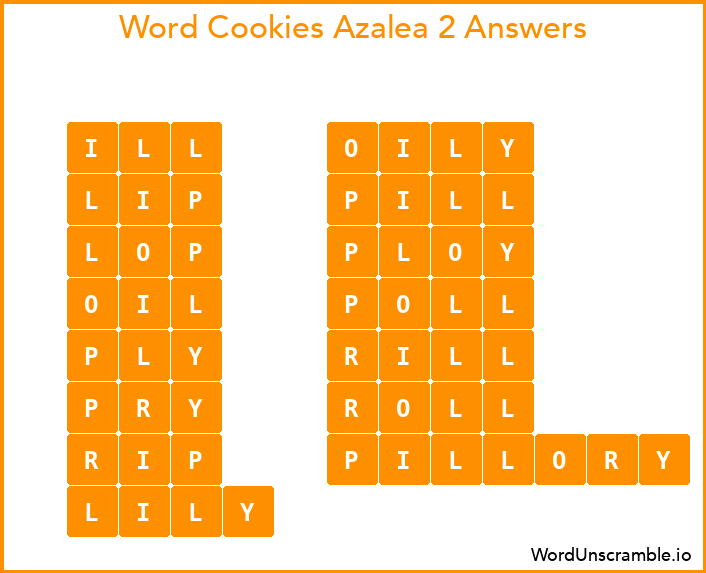 Word Cookies Azalea 2 Answers