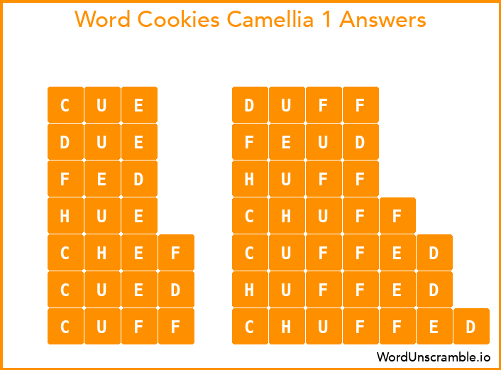 Word Cookies Camellia 1 Answers