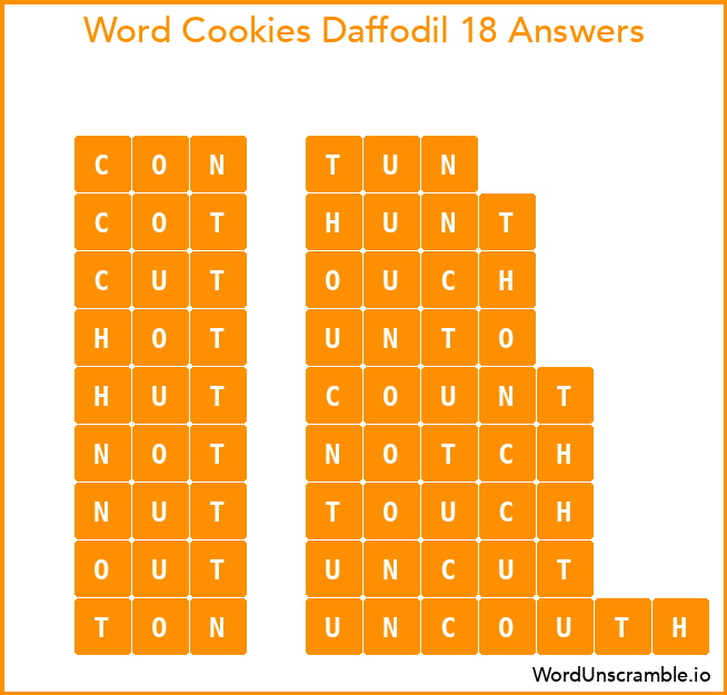 Word Cookies Daffodil 18 Answers