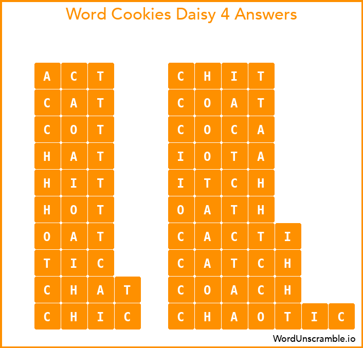 Word Cookies Daisy 4 Answers
