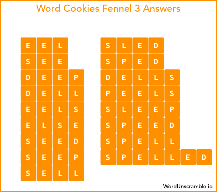 Word Cookies Fennel 3 Answers