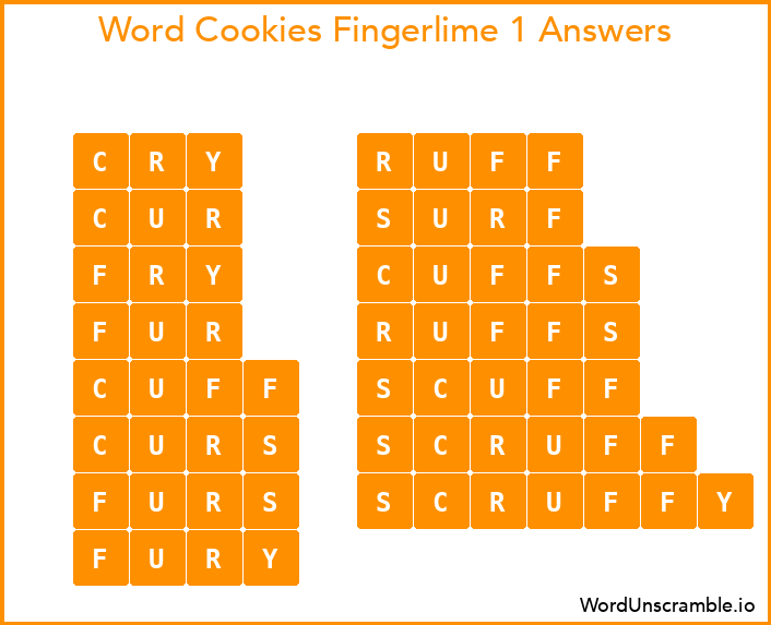 Word Cookies Fingerlime 1 Answers