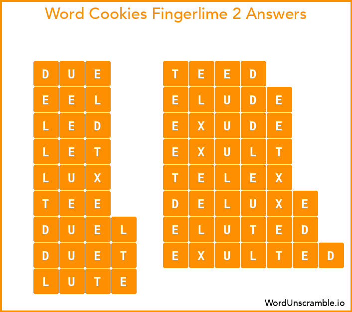 Word Cookies Fingerlime 2 Answers