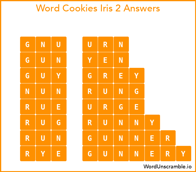 Word Cookies Iris 2 Answers
