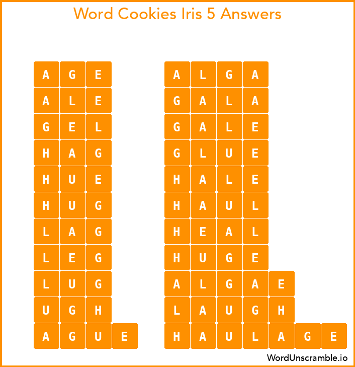 Word Cookies Iris 5 Answers