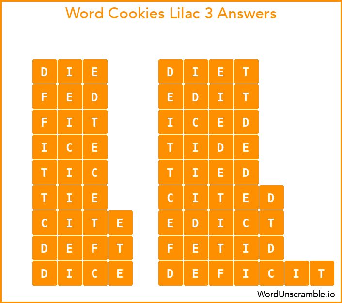 Word Cookies Lilac 3 Answers